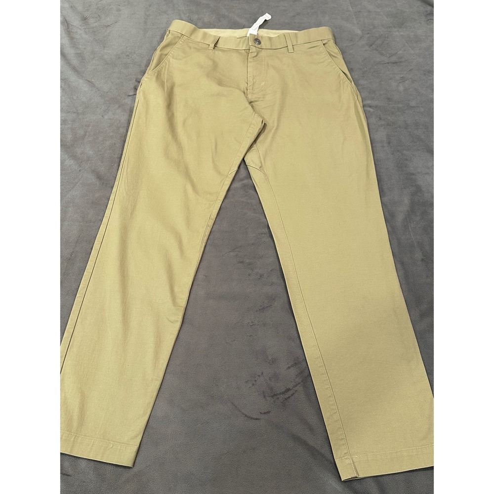 Fabletics Mens Only-Go Chino Pants Khaki Tan Performance Stretch 31x32